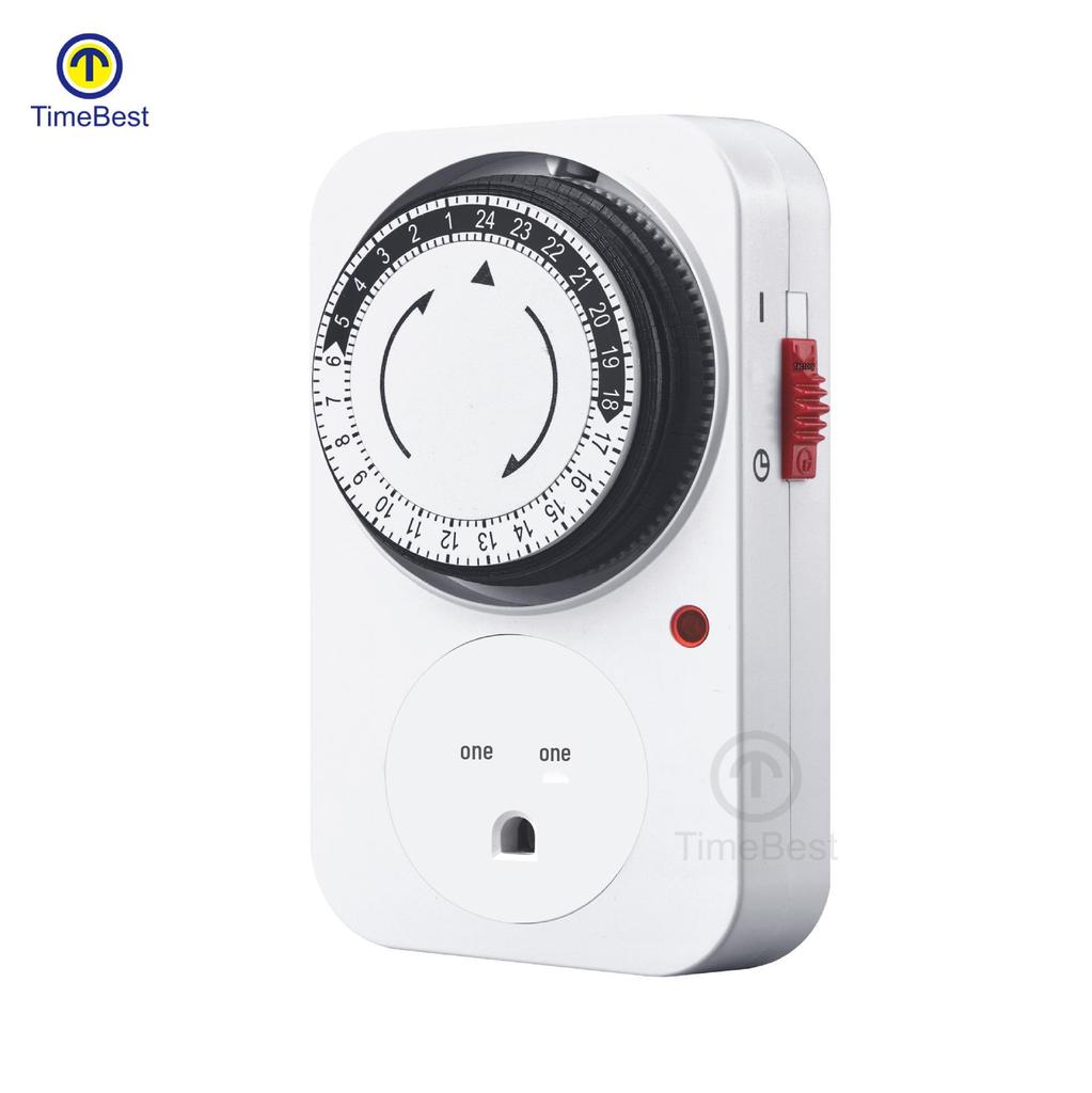 US Standard Mechanical 24-Hour Timer Socket with Automatic Power Off
