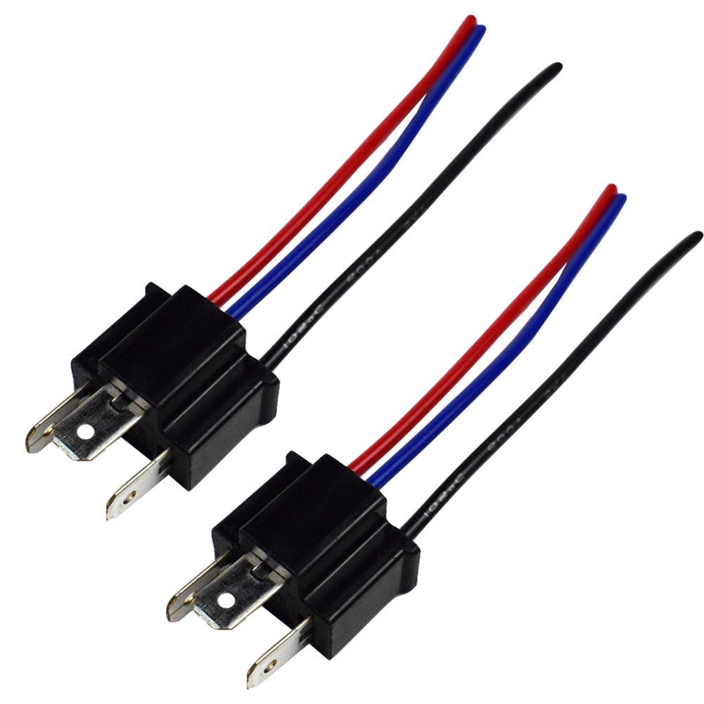 1 Pair 9003 H4 Bulb Socket Wiring Wire Harness Headlight Male Plug Adapter Connector Headlamp Connector Head/Mother Head