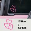 1 Interlocking Hearts Vinyl Decal - Sparkling Pink, Perfect for Car & Motorcycle Windows, Notebooks | Easy-To-Apply, Cartoon-Themed Sticker
