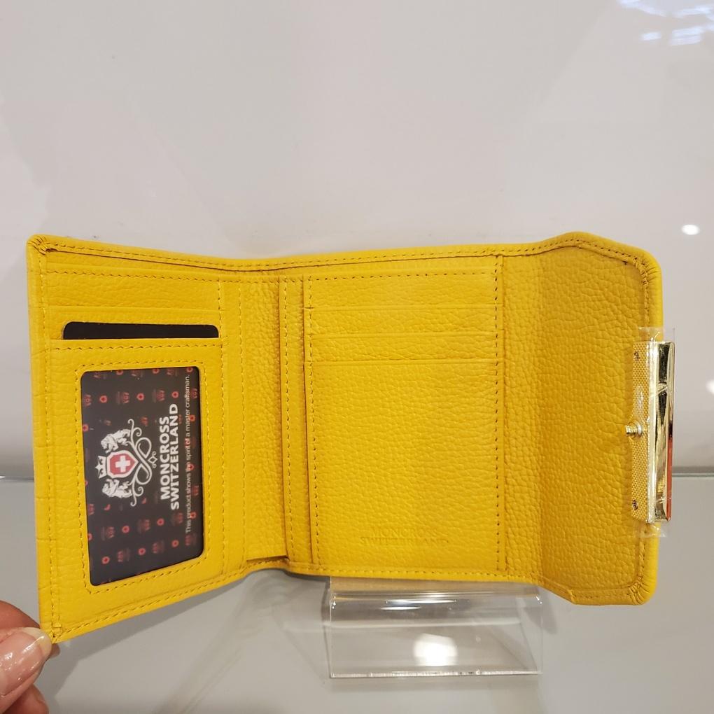 Moncross Cubic Point Women's Cowhide Half Wallet YEAW-9165