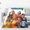 Плюшевое одеяло-плед Sims 4 Plumbob, видеоигра, фланелевое одеяло, мультяшное одеяло Plumbob, для дивана, офиса, ультрамягкое, тонкое стеганое одеяло, многофункциональное