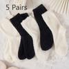 5 пар толстых женских флисовых термоносков на осень и зиму, носки из норкового флиса с бантом, пушистые зимние женские носки, модные кружевные носки