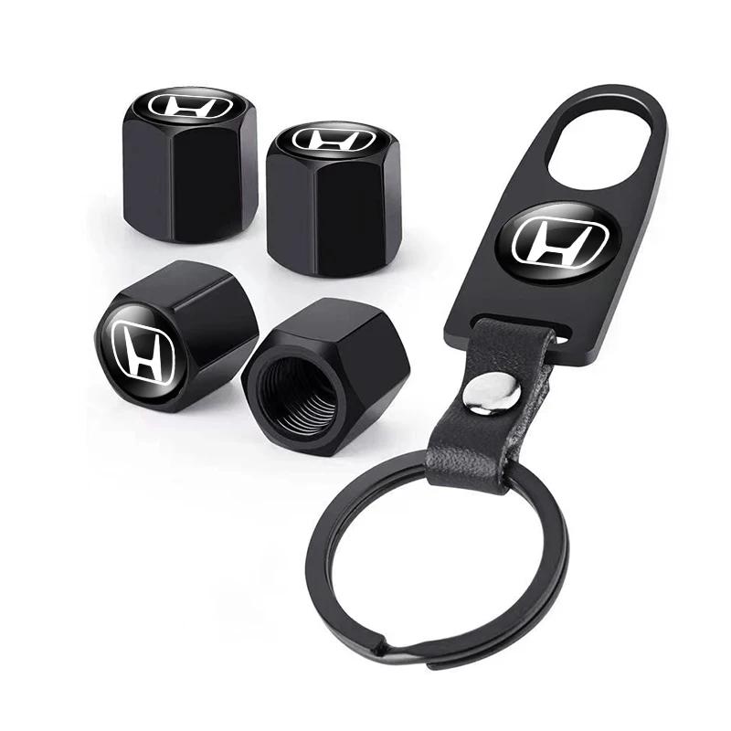 New 4Pcs Car Wheel Tire Valve Caps Air Stem Covers Accessories For Honda Civic Jazz Accord Pilot Passport Stepwgn CRV BRV HRV cwvc57