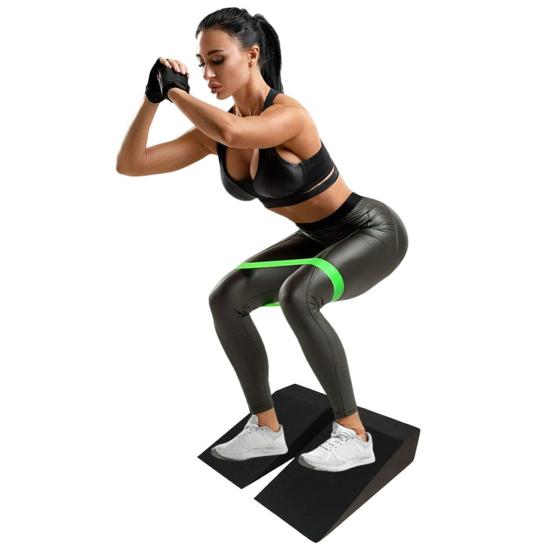 1 Set Deep Crouch Wedge Block Calf Stretcher Slant Board Professional Non-Slip EVA Fitness Weightlifting Deadlifting Strength