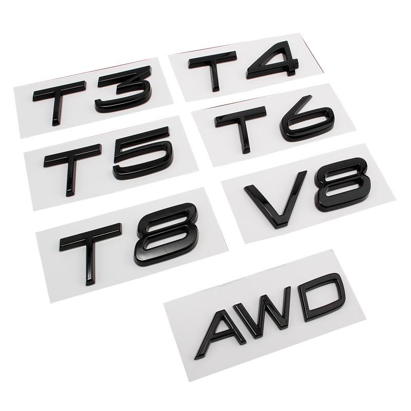 Car ABS Displacement Logo Replace Badge Emblem Decal Sticker For Volvo S60 S80 S90 XC90 XC60 V40 V70 V60 T3 T4 T5 T6 T8 V8 AWD