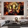 Indian Religion Lord Ganesha Canvas Painting Wall Decor Elephant Print Asian Mythology Poster Belief Artwork Home Decor