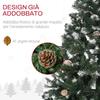 150cm Artificial Snow-Covered Christmas Tree with 676 Branches and Pine Cones, Automatic Opening and Folding Base, Green