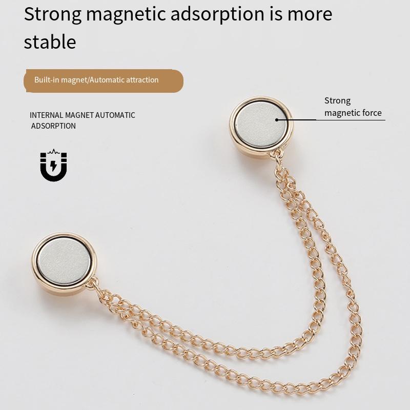 1PC Clothes T-shirt Shortening Artifact Seam-free Top Hem Is Too Long and Shortened Adjustment Buckle Waist Magnetic Fixed Buckle Chain