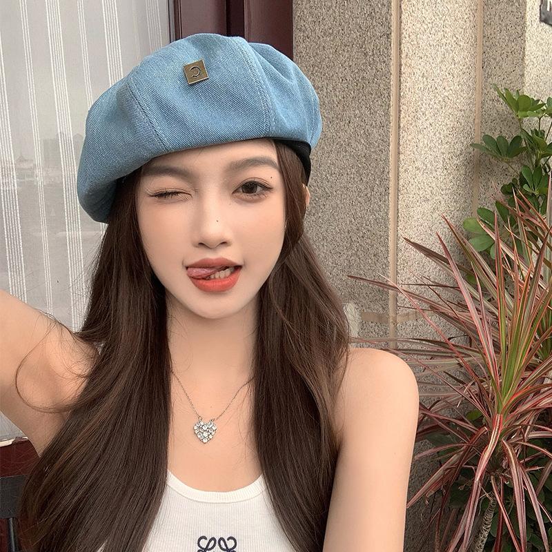 Милая и симпатичная шляпа женская 2024 новый ковбойский берет женский универсальный для лица маленький большой окружности головы восьмиугольная шляпа лето