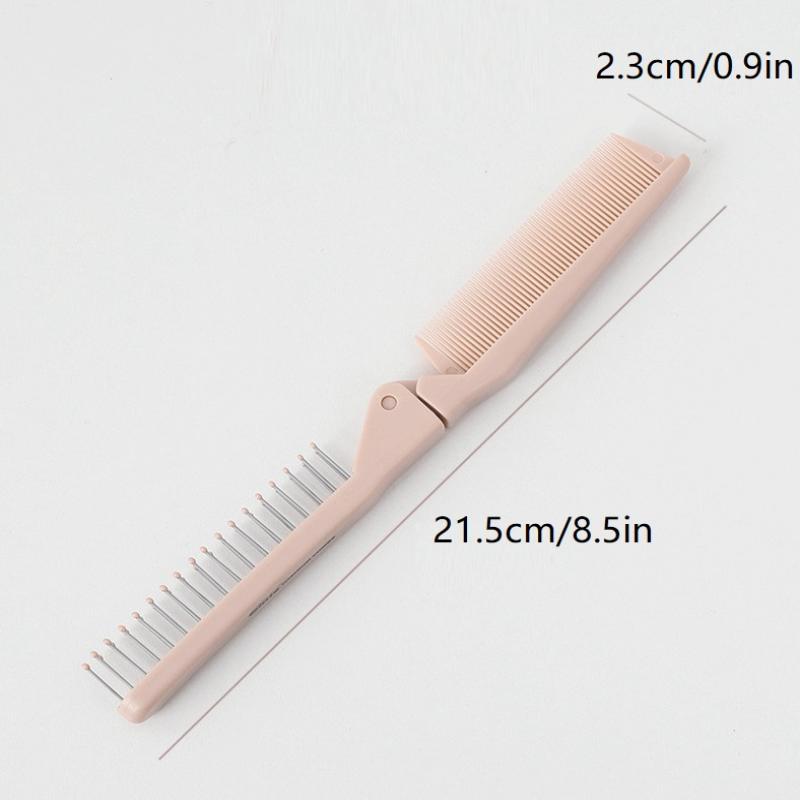 Двухфункциональная складная дорожная расческа, антистатический инструмент для кудрявых волос, мягкие зубчики для распутывания, портативная для девочек, принадлежности для укладки волос