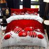 Christmas Polywster Duvet Cover Set King Queen Size Winter Red Santa Claus Gift Merry Christmas For Boys Girls Teens Bedding Set