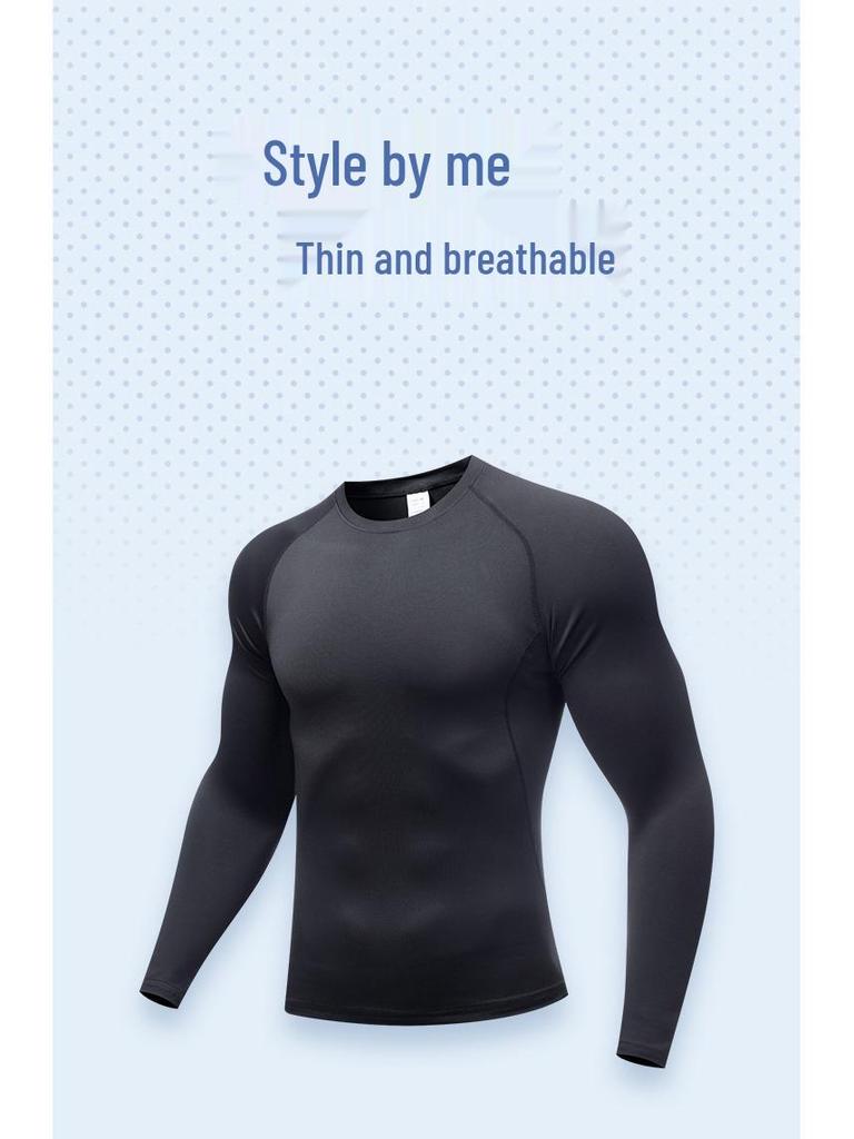 Men's Quick-Dry Compression Long Sleeve Basketball & Running Top