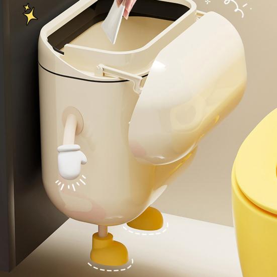 Wall-mounted Kitchen Trash Can with Lid Large Capacity Strong Load-bearing Kitchen Hanging