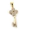 [N1564] - Gold Plated 'Key of Luck' Pendant (clover) - 25x11 Mm