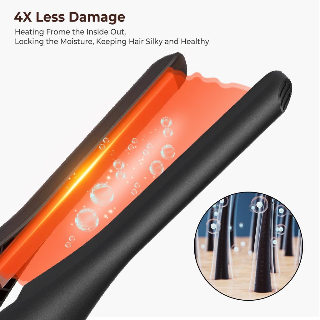 2 In 1 Mini Hair Straightener and Curler 3/10 Inch Small Flat Iron Hair Straightening Styler Pencil Flat Iron for Short Hair