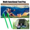 10Pcs Camping Tent Stake Heavy Duty Multi-functional Outdoor Garden Yard Patio Lawn Tarp Canopy Windproof Ground Spike Tent Peg