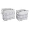Paniers - Lot De 2 - Coton Gris - 45 X 35 X 40 Cm - Design Boho