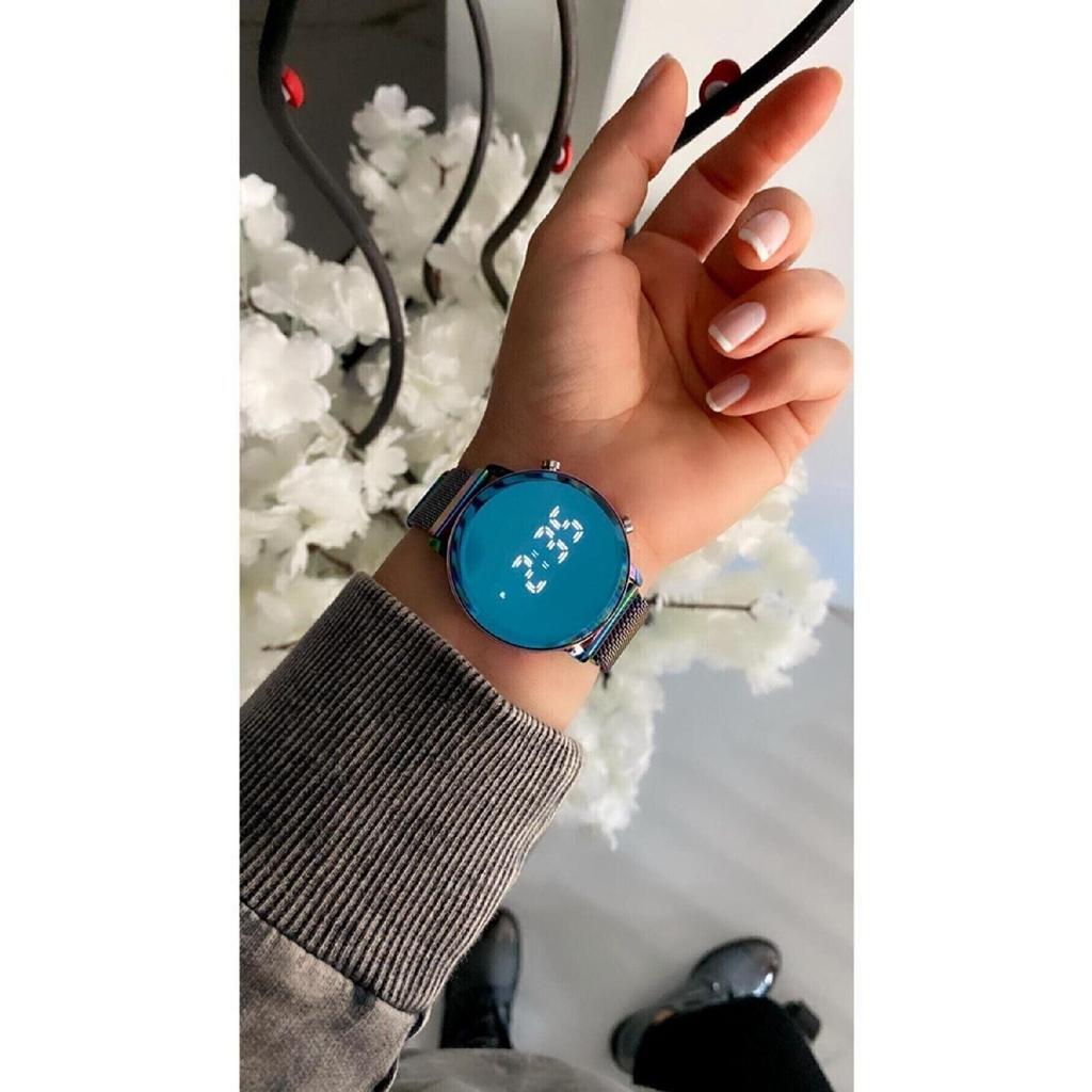 Steel Digital Watch Led Mesh Strap Digital New Model Women's Unisex Wristwatch (only Watch)