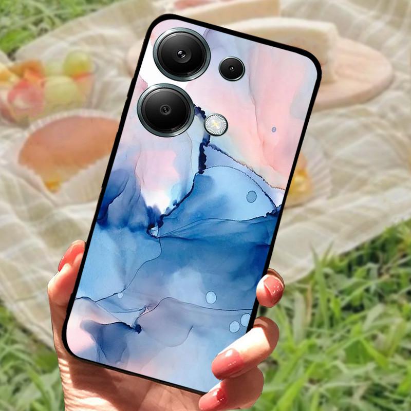 Чехол для Poco M6 Pro 4G Чехол Poco M6 4G Силиконовый Мягкий Мраморный Бампер Coque для Xiaomi Poco F6 Redmi Turbo 3 5G Защитные Fundas