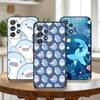 Милый мультяшный акула Чехол для телефона Samsung Galaxy A 91,80,73,72,71,53,52,51,22,5G Ударопрочный Мягкий Черный Чехол