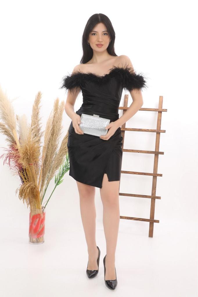 Women's Stylish and Useful Evening Dress Bag Silver Color Glass Stone Chain Strap Evening Dress Portfolio Clutch Women's Evening Bag