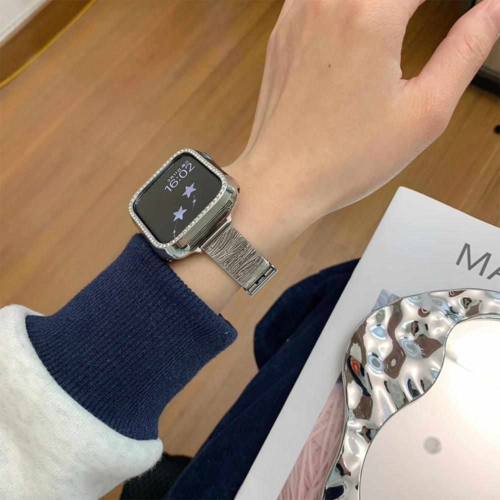 Ремешок для iWatch S10: Женский премиальный металлический ремешок для Apple Watch Series 9, 8, 7, 6, SE, 5