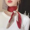 Fashion Small Square Scarf Female Thin Section Commuter Neckerchief Solid Colour Silk Scarf Accessories Female