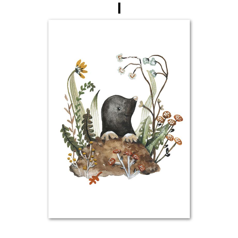 Бохо Лев Кролик Медведь Слон Сова цветок настенная живопись холст картины постеры и принты мультяшные картинки для декора детской комнаты