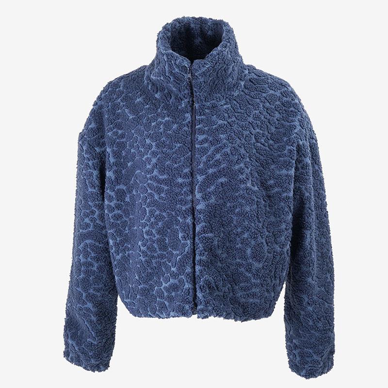 Short thickened imitation rabbit fur jacket women's imitation fur fur zipper autumn and winter warm long sleeves loose fashion versatile