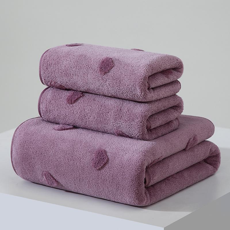 1 PC Coral Velvet Towel Bath Towel Thickened Soft Than Cotton Water-absorbent Quick-drying Towel Adult Household Bath Towel Towel