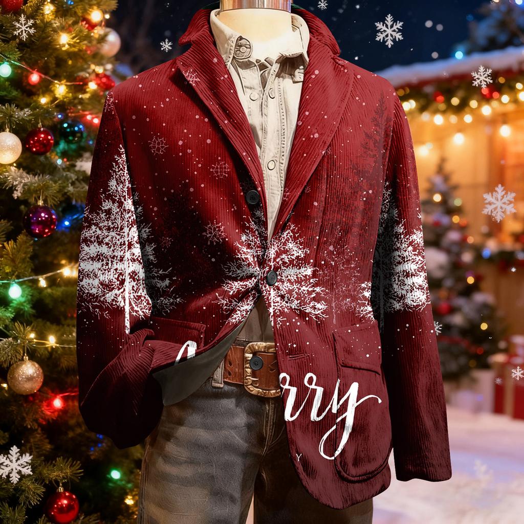 Мужской уродливый рождественский вельветовый теплый карманный пиджак-кардиган, мужской повседневный костюм