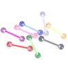 8Pcs/Set Colorful Glitters Acrylic Barbell Ball Tongue Rings Piercing Jewelry