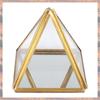 2025 Trend Glass Jewelry Box Golden Geometric Decorative Box Geometric Glass Pyramid Ring Holders For Wedding Birthday Gift