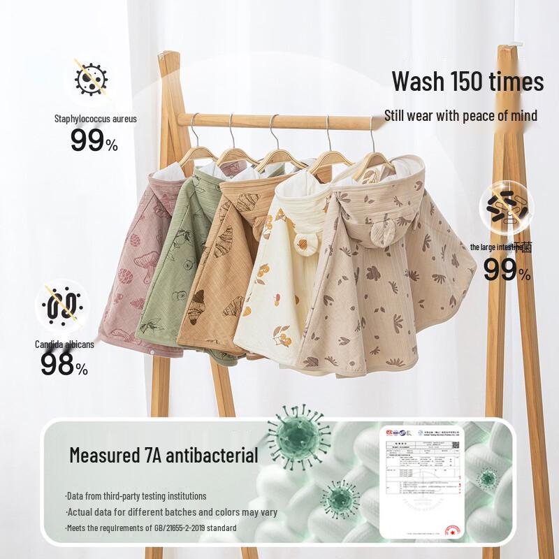 Унисекс Детский хлопковый плащ с капюшоном