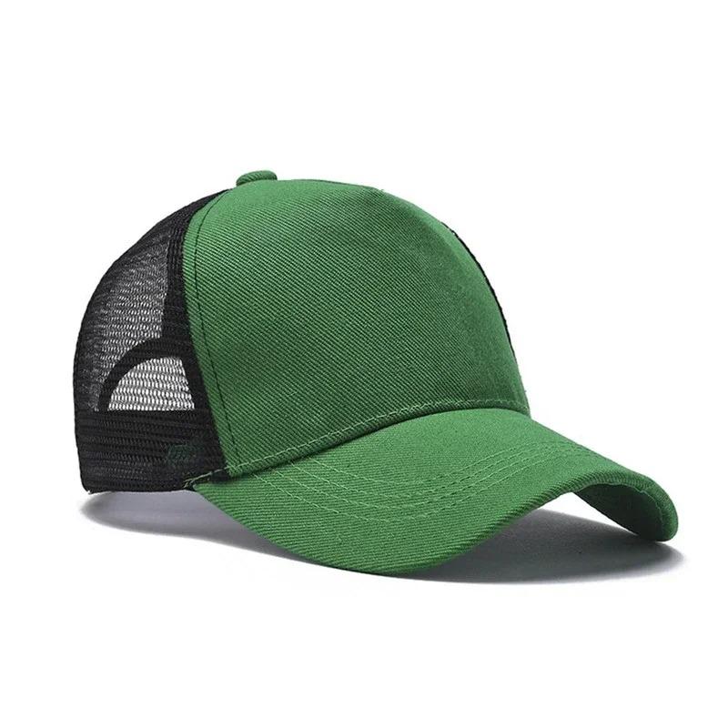New 5 Pane Mesh Baseball Cap Adult Hip Hop Curved Snapback Hats Summer Sunshade Sun Hat Simple Trucker Advertising Cap