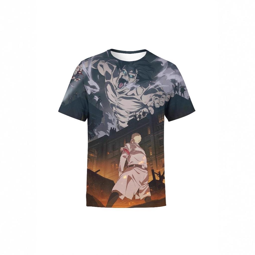 Attack on Titan 3D Printed T-Shirt, Anime Graphic Tee, Breathable Polyester Short Sleeve, Casual Streetwear Tops for Men Women