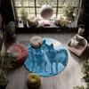 Wolf Pack pattern round rug,Carpet Rug for Living Room Bedroom Playroom ,Non-slip Floor Mat,Holiday Gifts and Birthday Gifts.