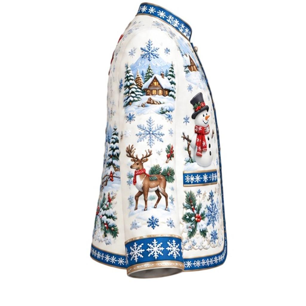 Мужская куртка с рождественским принтом, повседневная праздничная верхняя одежда с новогодним рисунком для зимы
