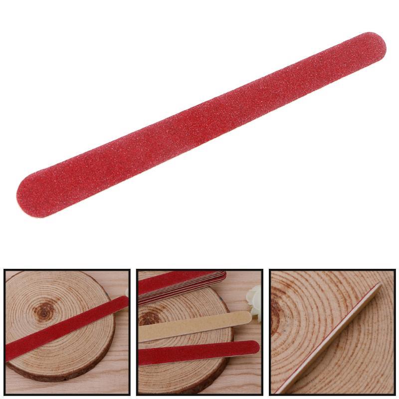10 шт., шлифовальные пилочки для маникюра и дизайна ногтей, деревянная наждачная бумага в форме полумесяца, инструмент для дизайна ногтей, двухсторонняя толстая палочка