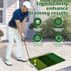 Golf Hitting Mat Artificial Turf Golf Practice Mat with 3 Balls 6 Tees and 1 Base Portable Nonslip Swing Path Line Training Ma