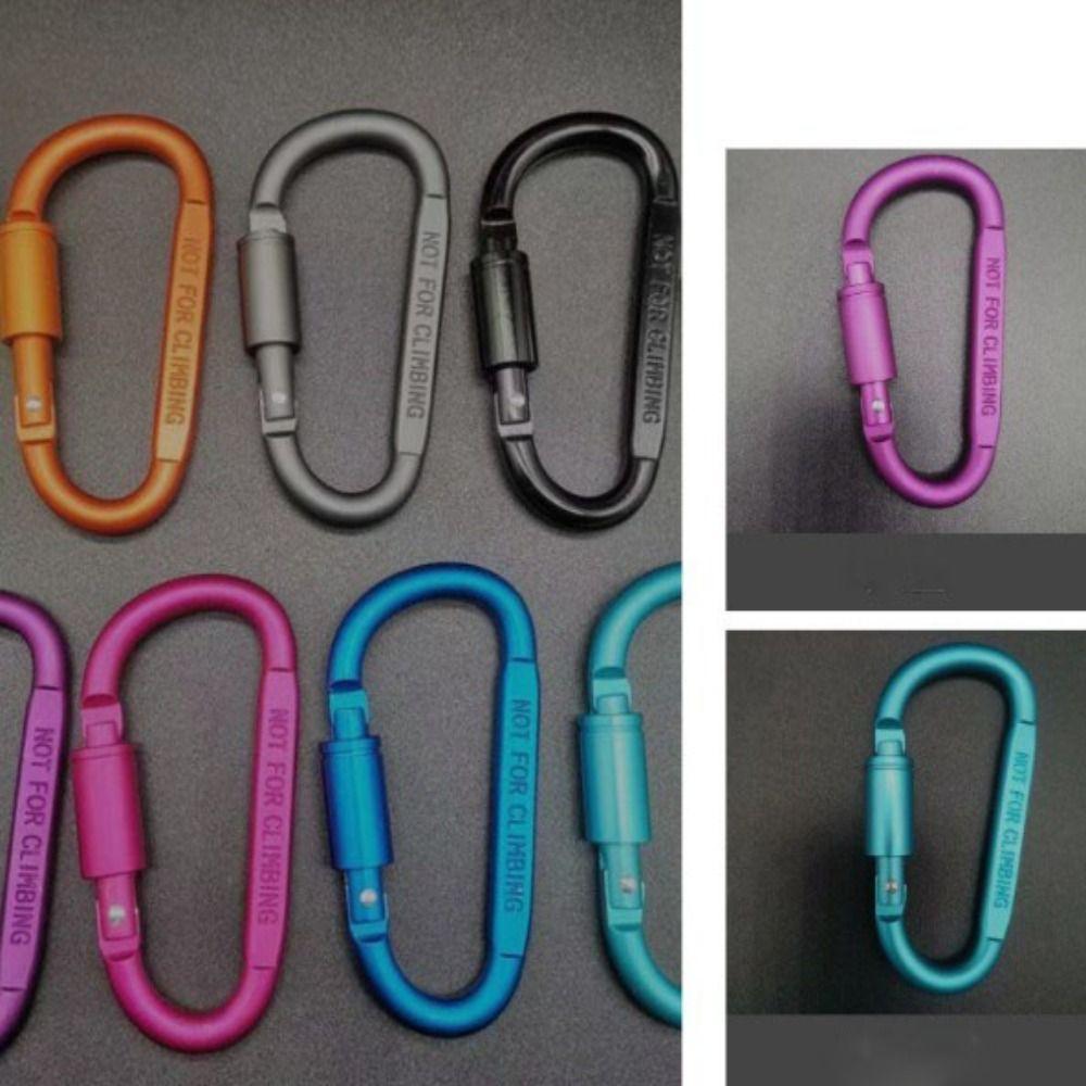 Multi Colors Safety Buckle with Lock D-shape Carabiner Camping Hiking Hook  Outdoor Tool
