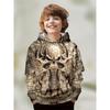Boy's Trendy Long Sleeve Hoodie With Pocket - Skeleton Pattern Full Print Slightly Stretch Cozy Loose Hooded Sweatshirt - Spring Autumn Outdoor Top