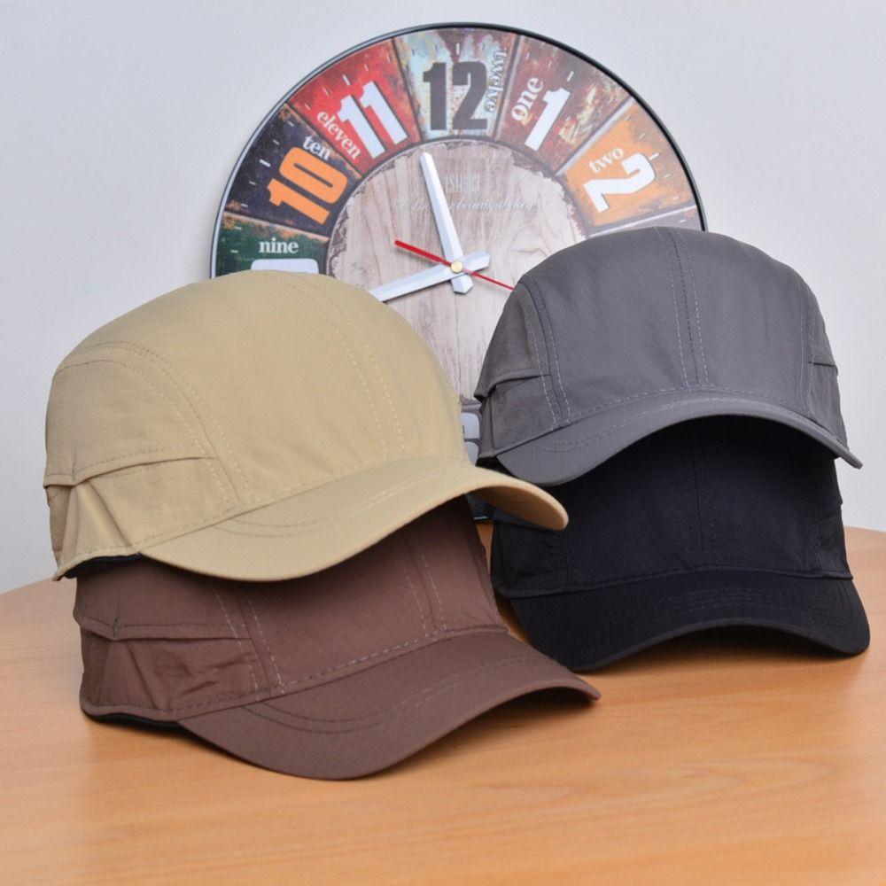 Japanese Style Short Brim Baseball Cap Nylon Peaked Cap Versatile Sun Hat Men