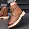 Мужская обувь из натуральной кожи, модные универсальные мужские винтажные ботинки, высококачественные зимние ботинки на платформе, ретро-ботинки для мотоциклистов