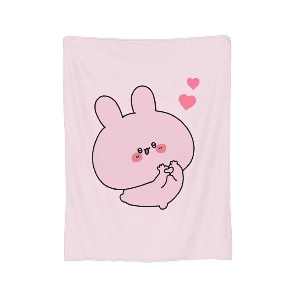Asamimichaan Asleep Cartoon Fleece Throw Blanket Kawaii Asamimi Blankets for Sofa Car Super Soft Bed Rug