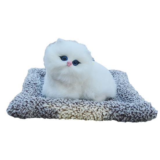 Имитация игрушки для кошек с бамбуковым угольным ковриком, удаление запаха, мяукающий плюшевый котенок, кукла-животное, украшение для домашнего офиса, рабочего стола, орнамент