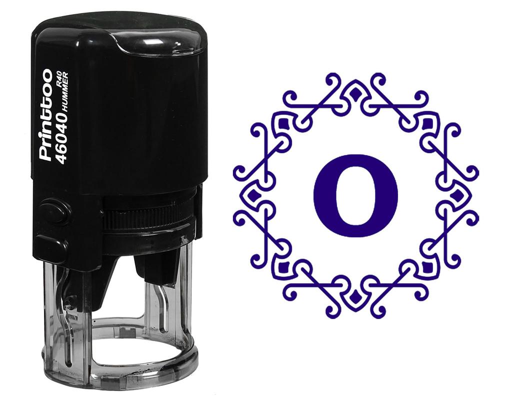 Printtoo Self Inking Octagon Celtic Swirl Frame Alphabet N Monogram Initial Office Стационарный R-40 Rubber