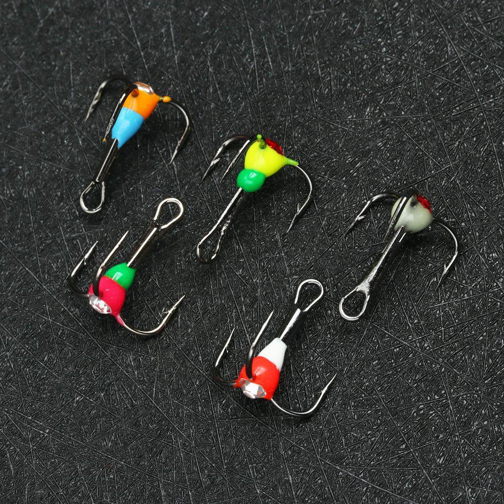 5 шт. Горячие зимние 8# 10# 12# 14# трехзубчатые крючки из углеродистой стали для подледной рыбалки, рыболовные снасти, инструменты