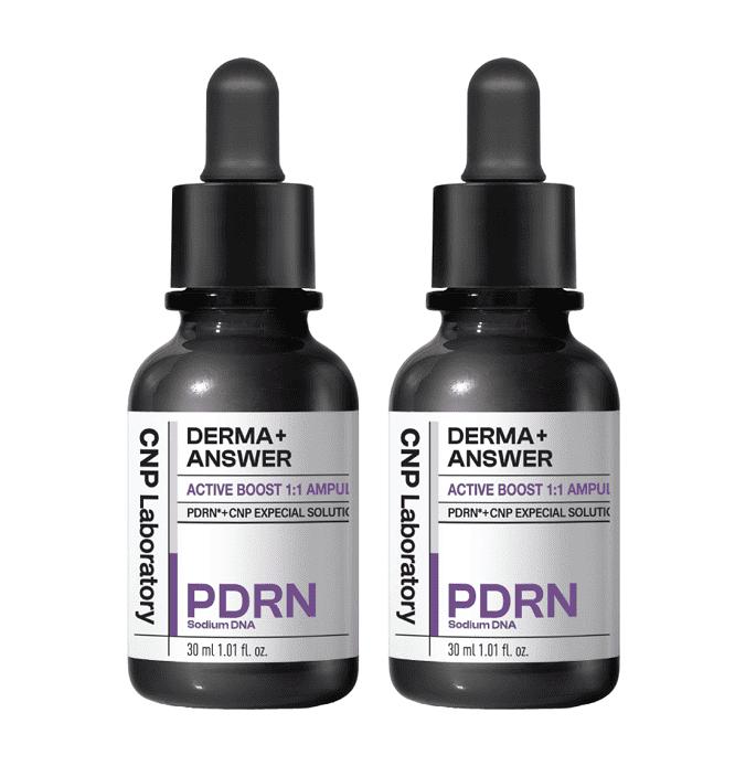 CNP Derma Answer Active Boost PDRN Ampoule Skin Repair & Firming 30ml x2 Set