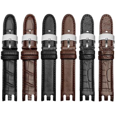 Классический ремешок для часов из натуральной кожи для Swatch Yrs403 412 402G Series, изогнутый вогнуто-выпуклый ремешок из коровьей кожи 21 мм, аксессуар для мужских часов